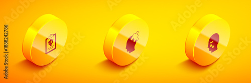 Set Isometric Psychology, Psi, Solution to the problem and Man graves funeral sorrow icon. Vector