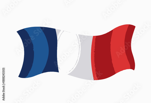 Tricolored Waving Flag with Blue, White, and Red Vertical Stripes Symbolizing National Identity and Cultural Heritage