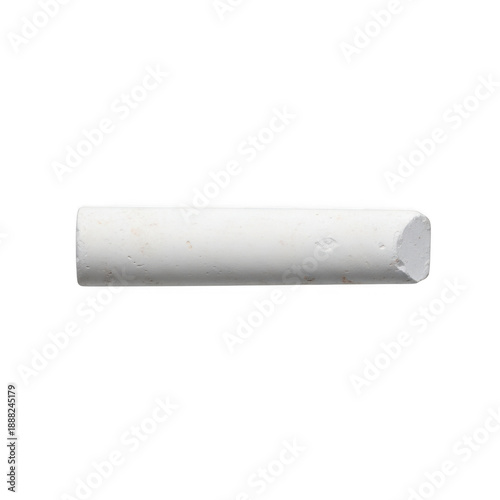 Single White Chalk Stick for Drawing and Writing isolated on Transparent Background