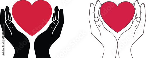 Hands holding a heart