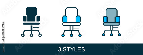 Filled outline Office chair icon isolated on white background. Vector