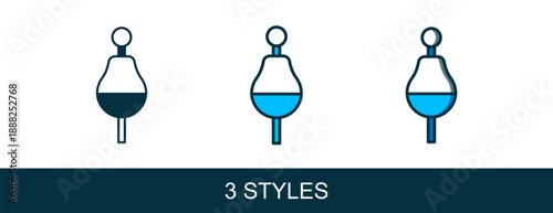 Filled outline Fishing float icon isolated on white background. Fishing tackle. Vector