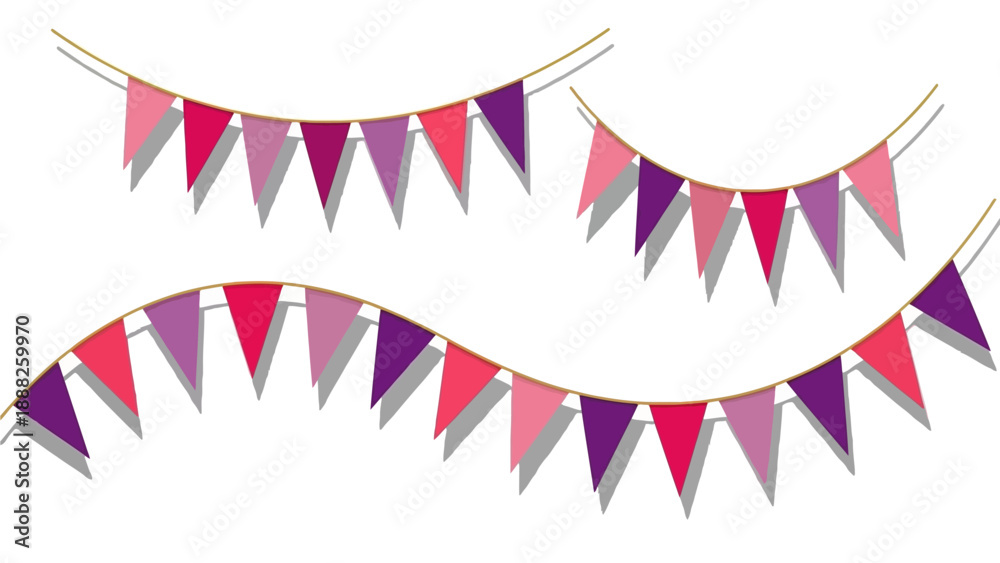 Obraz premium Festive celebration banners in pink and purple tones, perfect for parties and events