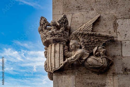 Detail of the facade of the silk exchange in Valencia (Spain)
