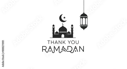 Ramadan Eid Islamic Mosque Crescent Moon Lantern.