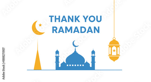 Ramadan Mosque Islamic Greeting Card Design.