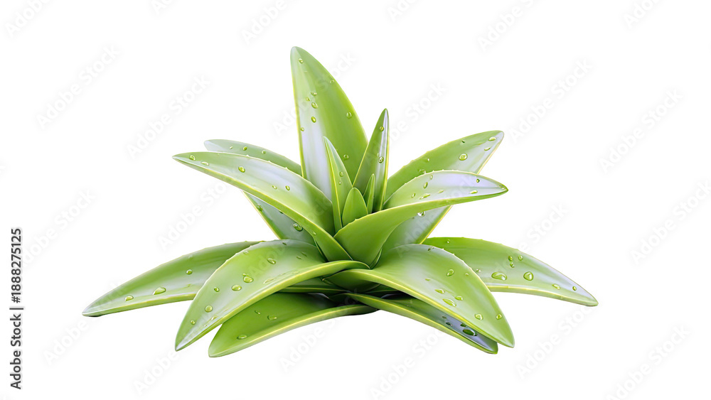 Obraz premium Fresh Aloe Vera Plant with Water Droplets