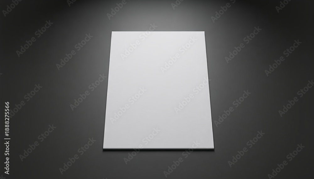 Fototapeta premium Premium blank A4 paper mockup on dark desk surface