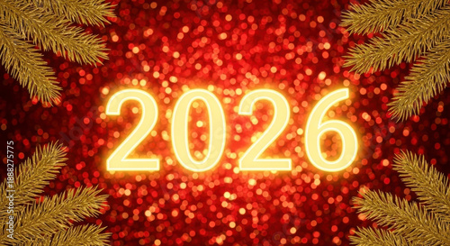 2026 New Year Glowing Gold Festive Celebration Background