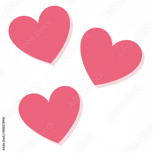 Valentine three hearts pink 
