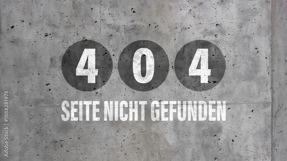 Fototapeta premium 404 - Seite nicht gefunden - Text auf einer Wand