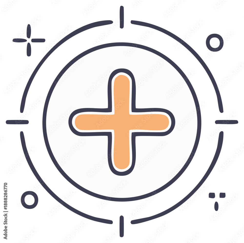 Obraz premium Crosshair with Plus Icon Illustration