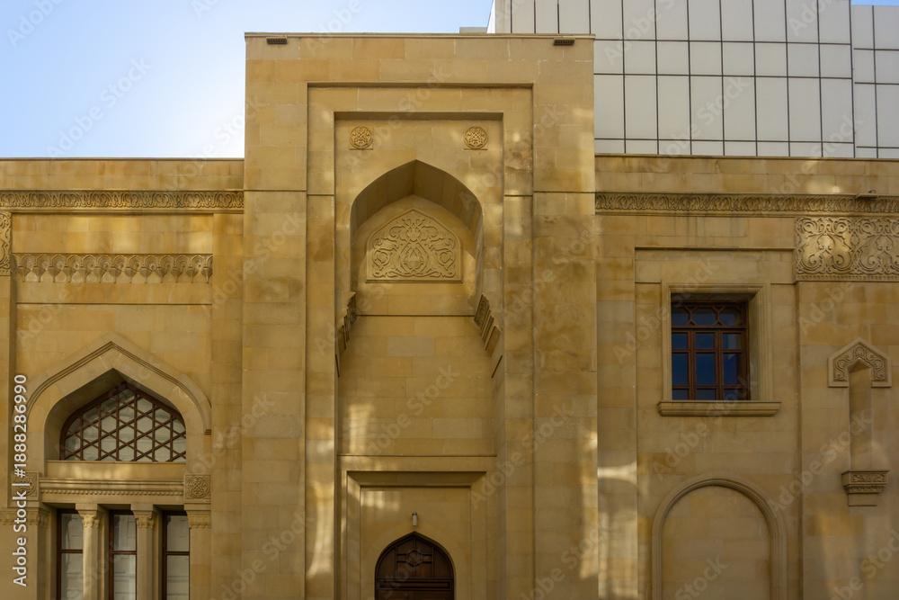 Naklejka premium One of the many buildings in Baku city, the capital of Azerbaijan - pertaining to the Shirvansha's era.