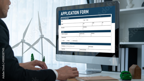 Bild auf Leinwand Online application form for brisk registration on the internet website