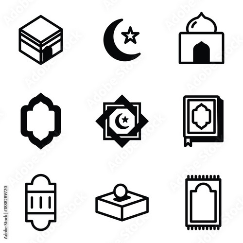 Black and White Modern Islamic Icon Collection