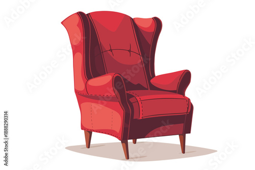 Wingback Chair isolated illustration