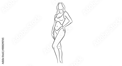 Confident woman in a stylish swimsuit posing gracefully, isolated white background, showcasing body positivity and beach fashion