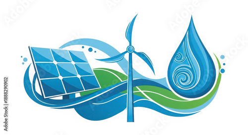 Wallpaper Mural Renewable energy sources eco power illustration Torontodigital.ca