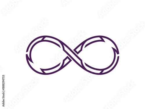 Infinity Symbol with Arrows Indicating Continuous Loop.