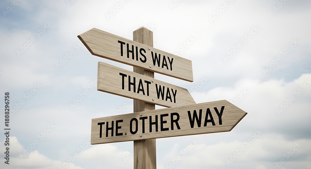 Fototapeta premium Choosing the right direction with multiple options