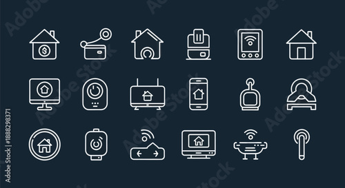 Smart home technology icons internet of things wireless connectivity and devices