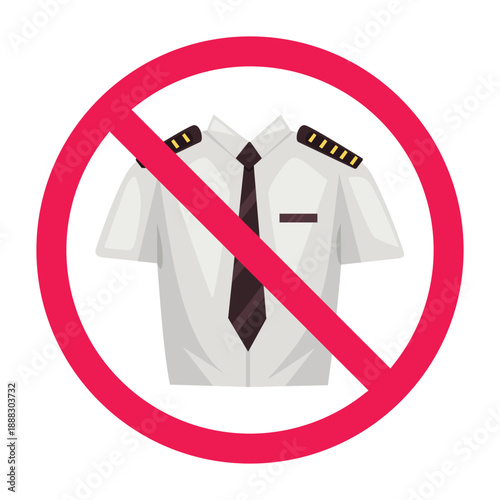 No pilot sign, forbidden sign with pilot uniform icon, pilot access restricted symbol, unauthorized pilot warning sign, no flight crew allowed icon