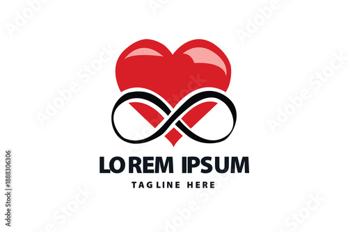 Heart Infinity Loop Love Harmony Concept Vector logo template