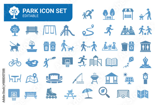 A simple vector icon set showing travel and tourism symbols for websites, apps and business design