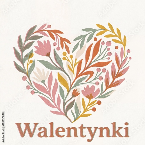 Walentynki serce z kwiatów