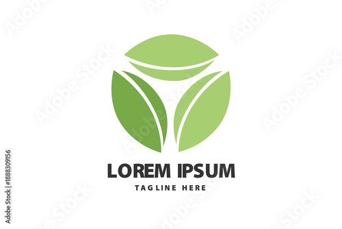 Triple Leaf Circular Environment Harmony Concept Vector logo template