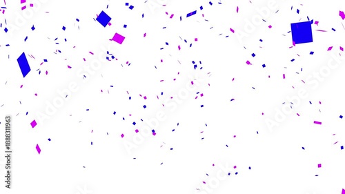 colorful confetti burst over solid white background - isolated 3d animation.