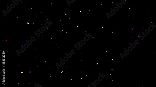 Colorful Isolated Confetti party popper Explosion confetti Blast Realistic on Transparent Background / Green Screen / Alpha Matte Channel Perfect for Compositing into Your CGI Scene. 4K Progress 4444