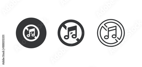 No Music icon. Multi series icon. Perfect pixel isolated on white background. Vector illustration