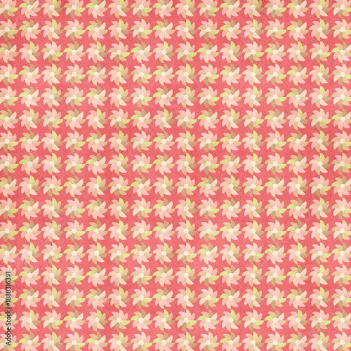 Deep coral floral geometric seamless pattern with warm tones. Bold decorative background perfect for textiles, wallpapers, branding, and creative design projects.