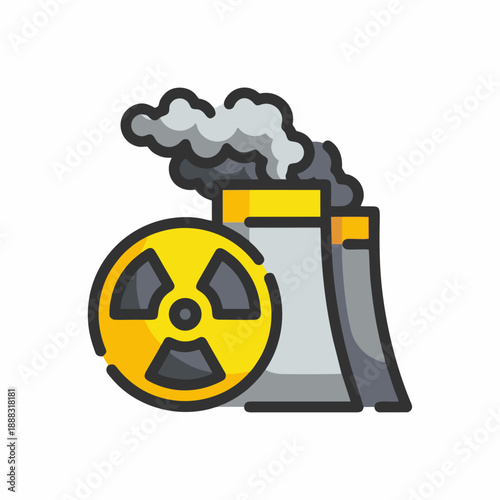 Nuclear Reactor Symbol Warning Sign.