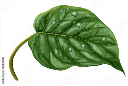 green leaf with water drops