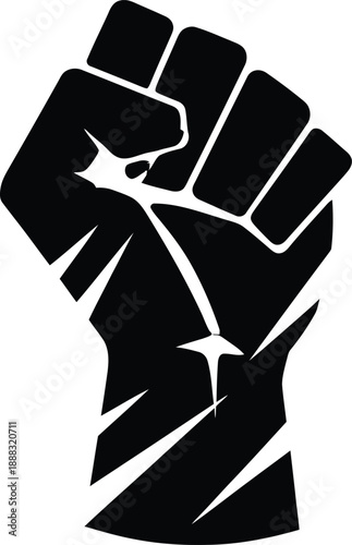 Black fist symbol of solidarity and resistance