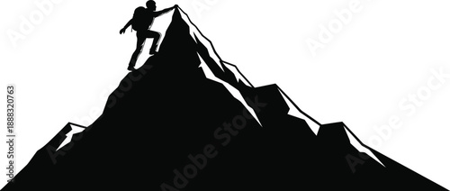 A person standing on a mountain peak