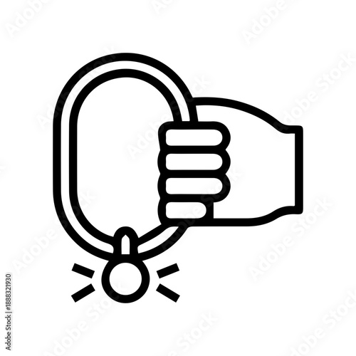 Hand Holding A Metal Chain Link