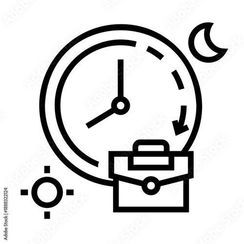 workaholic Line Icon