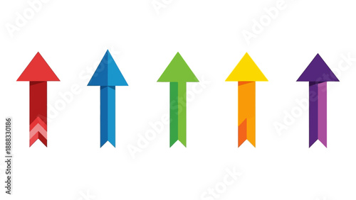 Colorful Arrows Pointing Upward, Progress and Success Concept