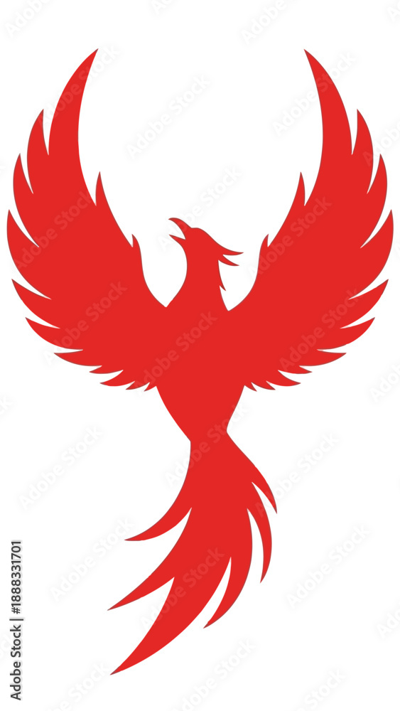 Obraz premium Red Phoenix Silhouette Rising