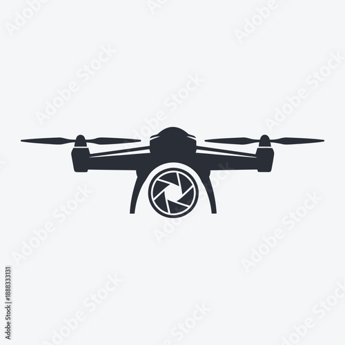 Drone with camera vector icon illustration