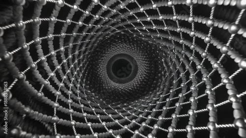 Spiraling Nanotechnology Lattice Tunnel Animation