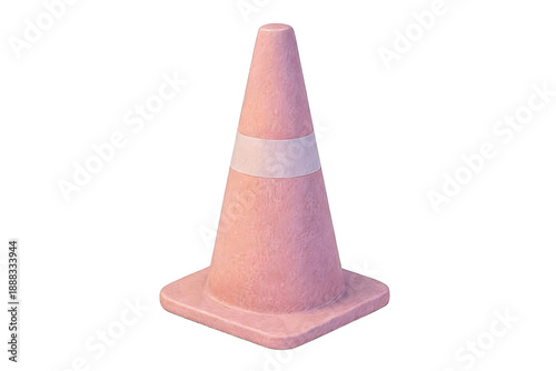 Pink Traffic Cone with White Reflective Stripe