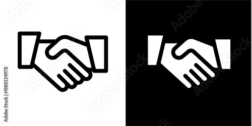 Business Partnership Agreement Handshake Icon for Trust and Collaboration