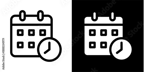 Calendar Schedule Time Management Icon for Business Planning and Deadline