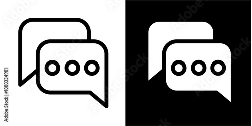 Chat Message Communication Icon for Business Support and Online Conversation
