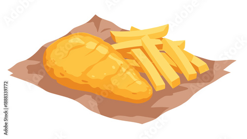 Fried Fish and French Fries Meal.