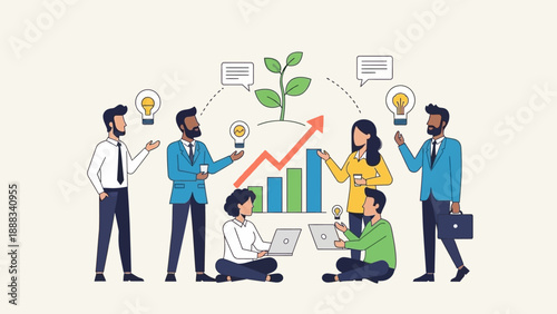 Business Team Discussing Growth and Development.